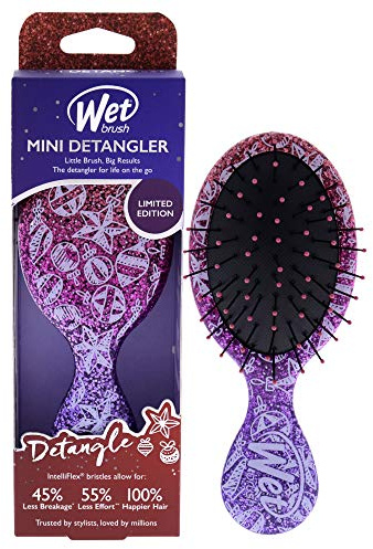 Wet Brush Mini Detangler Winter Glitter Brush - Holiday Treats By For Women - 1 Pc Hair Brush (Limited Edition)