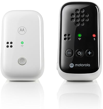 Motorola PIP10 Monitor de Audio para bebé, Rango de 1000 pies, conexión Segura y privada, micrófono de Alta sensibilidad, Control de Volumen, luz de detección de Alerta, Unidad portátil para Padres