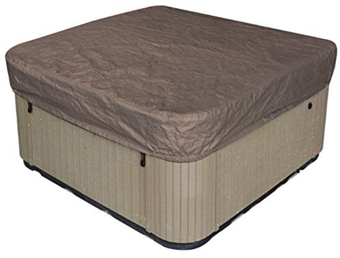 Hot Tub Cover - Thermal Spa Foldable Replacement Protector, Rain-Proof Snow Defense Dust Proof Sunscreen, 190T Polyester (Coffee)