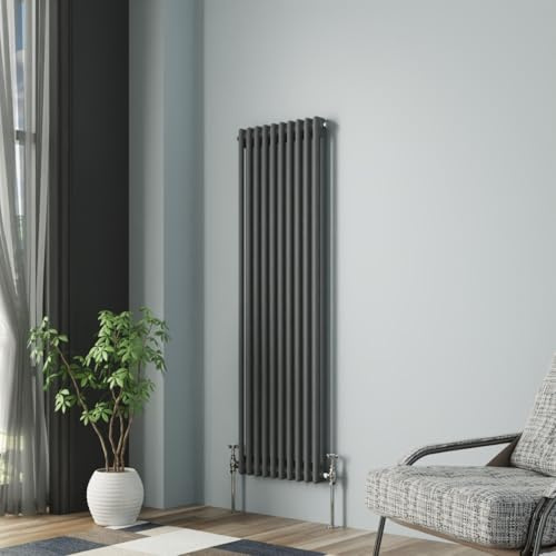 NRG Column Radiator Anthracite 1500x470mm Double Cast Iron Rads