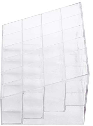 Eujgoov Lápiz Labial Transparente de 24 Rejillas, Soporte 24 Vernis Ymiko 24 Gitter Transparenter Soporte Organizador Soporte de Exhibición Esmalte de Uñas Caja de Almacenamiento de
