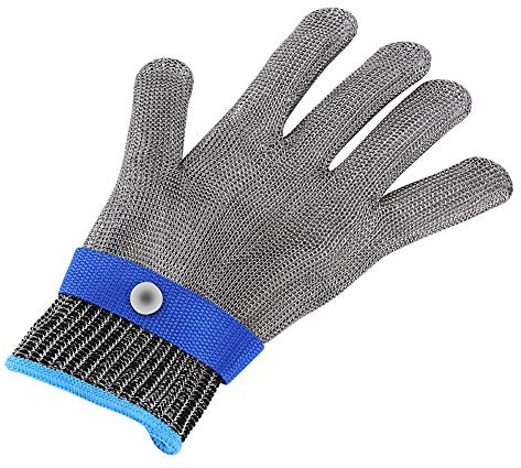 Gants Industriels en Cotte de Mailles 25 × 16 × 1, Résistants aux Coupures, aux Coups de Couteau, en Fil D'acier Inoxydable, en Maille Métallique, Gant de Boucher en Coton