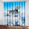 Blickdicht Blackout Vorhang Mit Ösen Schalldämmend Gardinen Polyester 3D Bedruckt Flugzeug des Blauen Himmels Für Wohnzimmer Schlafzimmer Kinder Oder Babyzimmer 183 (B) X 214 (H) cm - Verdunkelungsvo