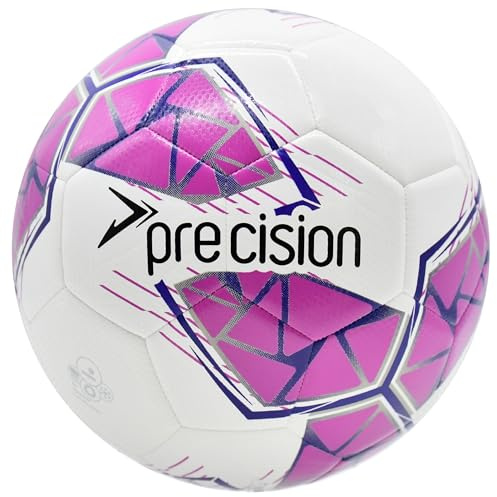Precision Fusion FIFA Basic Training Ball, All-Weather, IMS Certified, Official, Highly Durable, 3.5mm Eva Foam, White, Pink, Purple, Size Ball 3