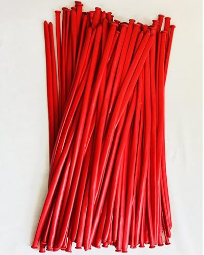 Red Long Balloons 260Q Modelling Latex Kit 25 Pack Magic Twisting Strips Balloon for Animal Shapes Sculptures and Art Birthday Decorations Wedding Supplies DIY Party Decor