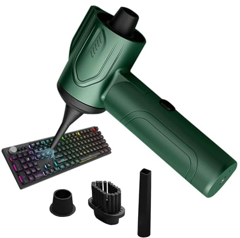 Compressed Air Duster - Cordless Handheld Air Blower, Dust Blower | Rechargeable Electric Air Duster with Super Strong Airflow, Cordless Air Duster for Computer Keyboard Electronics Cleaning