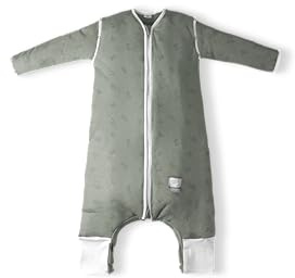 MOOVO av Nuvita 90250 | Sovsäck med fot och vikbara strumpor, ekologisk bomull, OEKO TEX certifierad, TOG 2.5 | Storlek: 1 år | Sage Green Floral