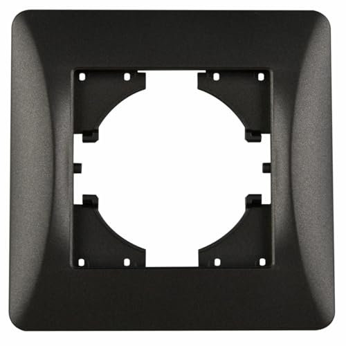 Marco empotrable de un elemento en grafito, diseño moderno, ideal para ofrecer acabados estéticos en instalaciones eléctricas.