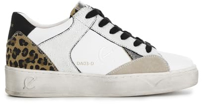 CAFèNOIR - Sneakers da Donna in Pelle e Camoscio con Dettagli Vernice e Metal, Scarpe Sportive Monogramma e Logo Embossed, Sneakers Bassa con Punta Stondata e Lacci, Urban Style
