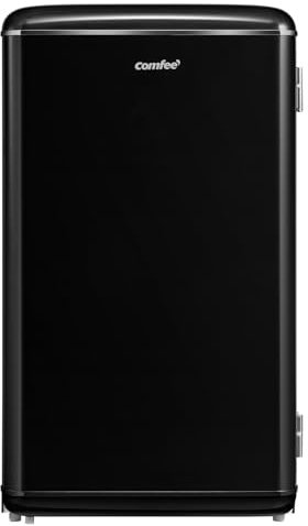 Comfee RCD93BL2EURT(E) Kühlschrank Klein, 93 Liter Retro Kühlschrank, Mini kühlschrank mit verstellbare Thermostat, LED-Licht, Schwarz