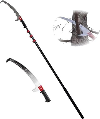 TRNMOP Sierras de pértiga manuales, podadora de árboles con pértiga Ajustable, podadora de árboles, Sierra de pértiga Manual Extensible, podadora de árboles Larga, Sierra de poda de pértiga extens