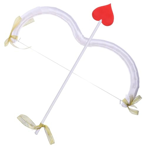 iplusmile Arc et Flèches de Cupidon en Mousse Blanc pour Costume de Saint-Valentin, Accessoires Cosplay Légers, Ensemble Décoratif pour Fêtes et Soirées à Thème, Taille Unique
