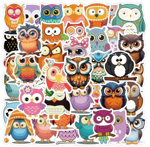 Bubaxuce Kechup Autocollants Chouettes pour Enfants Et Adolescents 120 Pièces Mignons Animaux Hibou Stickers pour Bouteilles D’Eau Ordinateur Scrapbook Autocollants Étanc