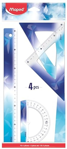 Maped - Kit de traçage Arctic Vibes 4 Pièces - règle 30 cm + Rapporteur