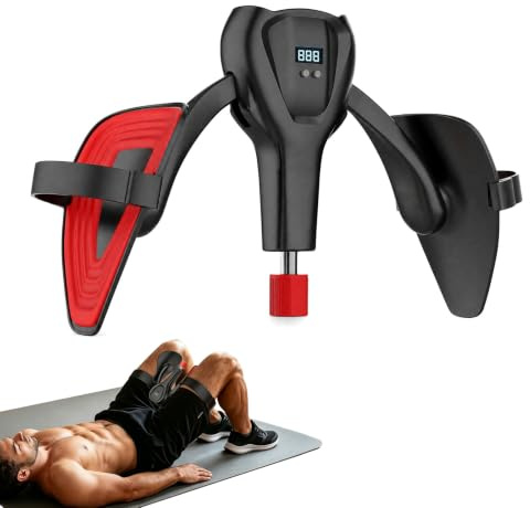 Pelvic Floor Muscle Trainer with Smart Counter, 60KG High Resistance Inner Thigh Exerciser for Postpartum Recovery, Kegel Pelvic Floor Trainer for Men Leg Workout Device Hip Trainer Black