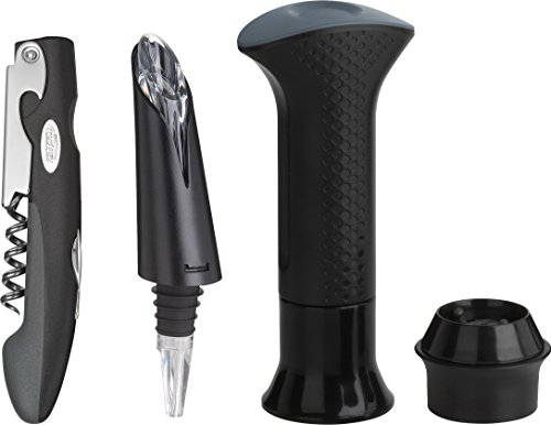 Trudeau - Coffret de Vin de Qualité - 4 Pièces, Noir, 23 x 6 x 23 cm