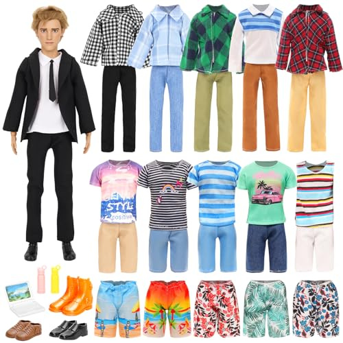 Miunana 9 Ropas Vestidos + 6 Accessorios para Muñecas De Niño 30 - 32 CM