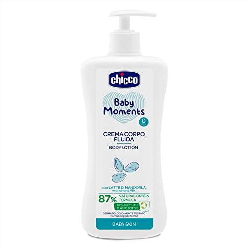 Chicco Baby Moments Flytande kroppskräm med mandelmjölk, med naturlig formel, 0+ månader – 500 ml