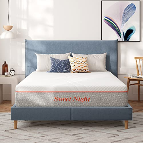 Sweetnight Matelas 90x190 Réversible Mémoire de Forme en Gel, Mousse, Épaisseur 22 cm, 1 Personne, Déhoussable, Parfait Soutien Confortable et Durable, Maxi
