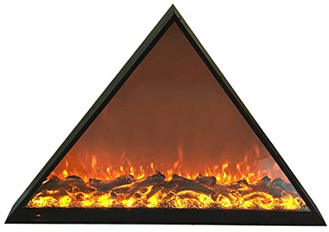 Termocamino Elettrico Caminetti ad Ampio Incasso e Montato a Parete con Telecomando, Triangolare Unico, for la Decorazione della Camera da Letto del Soggiorno Camino Elettrico Stufa
