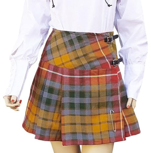 BRAW CLANS TARTANS Ladies Mini Kilt Skirt - Traditional Scottish Tartan Plaid Dress - Adjustable Straps - UK Sizes 6 to 26 - Black Watch, Royal Stewart & More