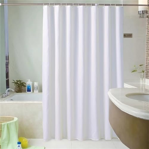 Syiboo Duschvorhang Weiss 300x170cm Duschvorhäng Anti Schimmel,Wasserabweisend Stoff Duschrollo Waschbar,3D Draussen Bad Vorhang Schnell Trocknend,Badewanne Badezimmer Decor Vorhänge