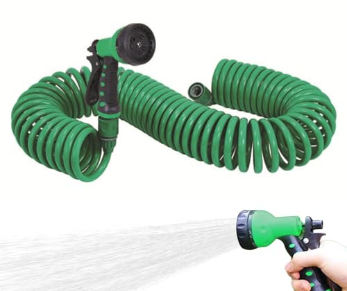 Spiralslang - Spiral trädgårdsslang, flexibel vattenslang | Vattenslangar Flexibel spole vattenslang Spiral RV tvättvattenslang med kontakter, slang