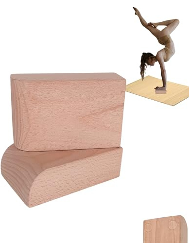CAWi BalanceBlocks - Braccio in legno per yoga e ginnastica, supporto ergonomico per polsi, ideale per calistenica e fitness, set da 2
