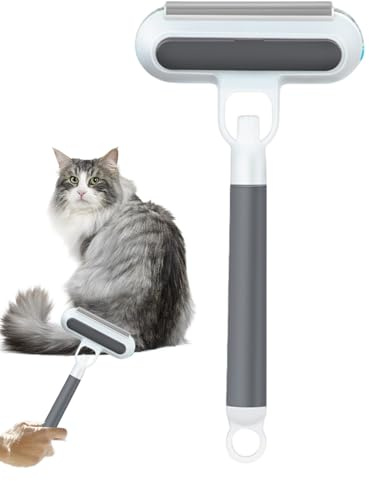 Épilateur de poils d'animaux – Brosse de nettoyage pour chien et chat avec raclette | Épilateur de poils de chien | Brosse d'épilation pour meubles | Grattoir lavable pour tapis avec brosse de
