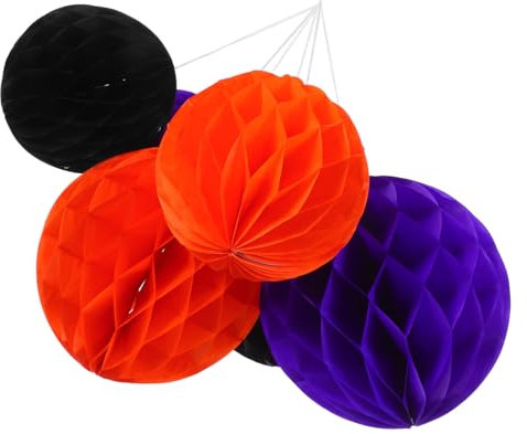 HOODANCOS 6 Bolas De Panal Decoraciones Colgantes De Panal Para Halloween - Pompones Para Fiestas