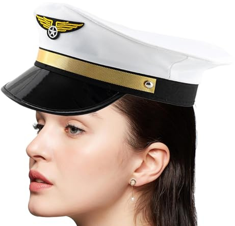 Gorra de piloto azul marino: gorra de inspiración vintage, textura de tela suave, ala curva, accesorio de que resalta la tradición de la aviación y la apariencia de la Autoridad Naval