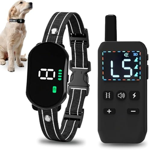 KIP Remote Dog Training Collar, IP67 Waterproof Shockproof E-Collar with 5 Training Modes, Rechargeable and Adjustable for Small, Medium and Large Dogs