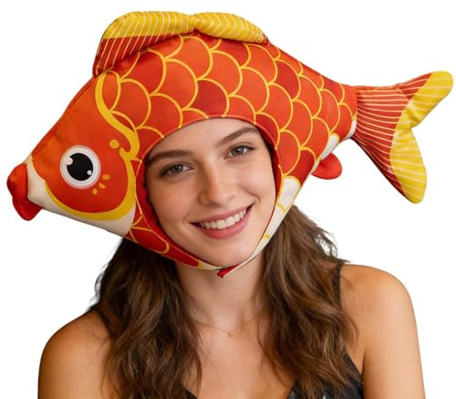 Plüsch-Fischhut, weich, lustig, Tierkappe, Partygeschenk, Foto-Requisite, Fischform, Hut, für Fotografie, Ostern, Karneval, Club, Cosplay
