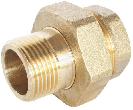 SOMATHERM FOR YOU, Raccord union laiton Mâle-Femelle 26/34, 3 pièces démontables, pour plomberie, réseaux d'eau sanitaire et chauffage, étanchéité sur filet ou joint plat