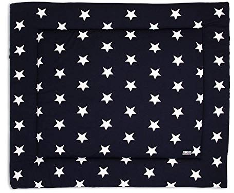 Laufgittereinlage Sterne gestrickt 100 x 85 cm, Dunkel Blau/Weiss