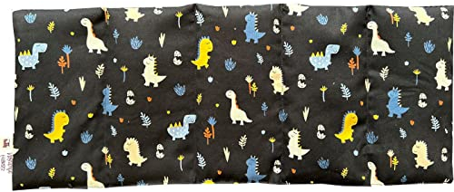 Franzis Nähstube 50x20cm Dinkelkissen Dino blau in 100% Baumwolle I Körnerkissen Dinkel 50x20 für Mikrowelle I Wärmekissen, Dinkelkernkissen, Nackenwärmekissen