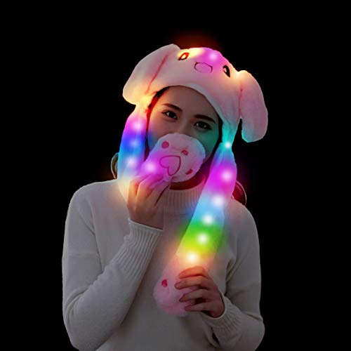 Unisex Plush Animal Hats Rabbit Cap Cute Jumping Hat Rabbit Hat with Moving Ears Gift for Women, Girls, Cosplay, Halloween, Easter, Christmas Party Gifts for 3-12 Year Old Girls Boys Age Toddler Toys