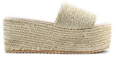 MODELISA - Sandalia Plataforma Alpargata Destanolada Para Mujer (Natural, Sistema tallas calzado EU, Adulto, Mujer, Números, mediano, 41)