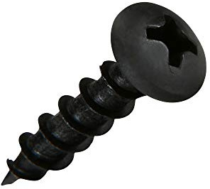 100 Pack Rok Hardware #8 x 3/4 Coarse Deep Thread Pan Head Screws Black Phosphate Wood MDF