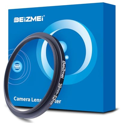 Filtre Adaptateur de 39mm à 52mm Compatible avec tous les Objectifs de 39mm à 52mm UV, ND, CPL, filtre, 39mm lentille à 52mm appareil photo Filtre (39-52mm)