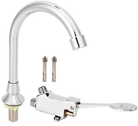 UPQRSG Grifo con Accesorios para Pedal, Juego de Grifos para Lavabo de Baño, Grifo con Control de Pie para Montaje en Piso, Accesorio para Grifo de Agua para Fregadero con Pedal para Laboratorio