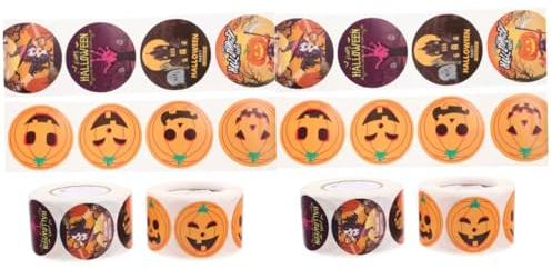 TEHAUX 4rollen Halloween Aufkleber Cartoon Haftaufkleber Für Geschenkverpackung Umschlagversiegelung Und Dekoration