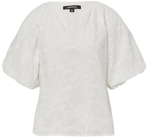 Comma Bluse mit All-Over-Stickerei und Ballonärmeln