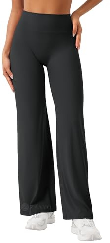 ZAAYO Legging droit sans couture pour femme, legging évasé, pantalon de | Taille haute, levage des fesses, jambes larges, doux comme du beurre, pantalon de sport, legging de yoga régulier/long/extra