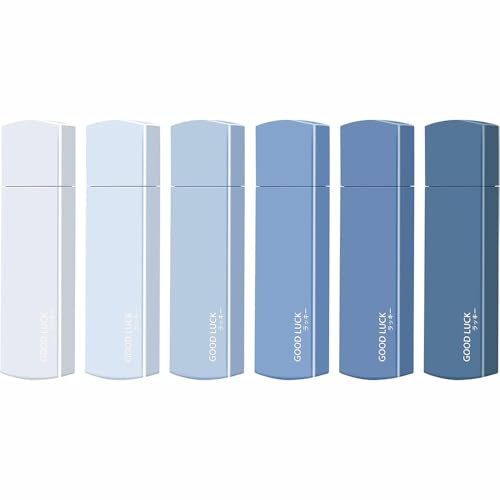 SENRISE 6Pcs Pastel Correction Tapes, Cute Gradient Instant Correction Rollers Morandi Color Pocket Correction Tape for Home School Office Home Kids Stationery Supplies (Gradient Blue)