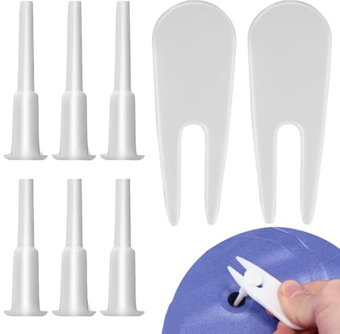 6 PCS Kit di Ricambio per Spina a Sfera per Esercizi, Yoga Palla Tappo dell'Aria, Tappo Aria della Palla Esercizio, con 2 Pezzi Dispositivi di Rrimozione
