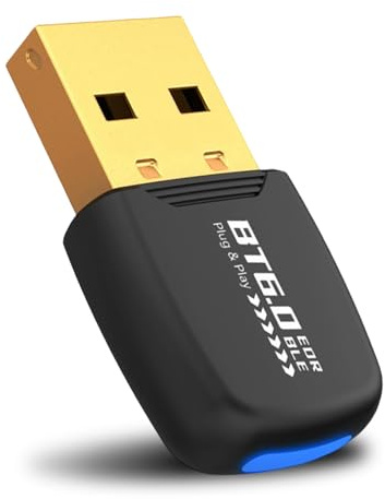 Adaptador Bluetooth 6.0 para PC, USB 6.0 Bluetooth Dongle, EDR Wireless Transmisor Receptor para Portátil, PC, Auriculares