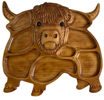Animal Charcuterie Board - Wooden Cow Food Platter,Appetizer Board | for Snacks Fruits Meats Cheeses Crackers Home Parties Family Gatherings Holidays Kitchen Dining Table