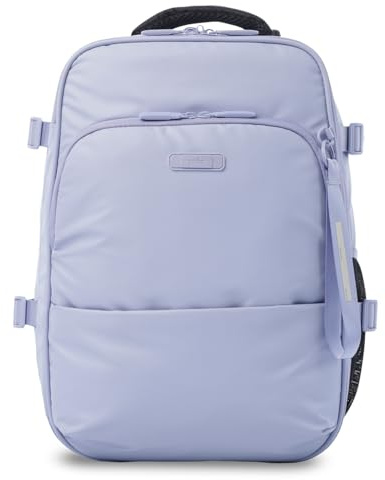 TOTTO - Mochila Viaje, Modelo Trip, Capacidad 18L, Mochila para Pc 15, Bolsillo Secreto, Correas de Compresión Internas, Pasador para Sistema de Ruedas, Cómoda y Resistente, ColorMorado y Negro | Capacidad 18L, Bolsillo Secreto, Correas de Compresión Internas, Pasador para Sistema de Ruedas, Cómoda y Resistente