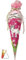BASTELSET Schultüte - Einhorn 85 cm - mit Holzspitze - Zuckertüte Roth - ALLE Größen - 6 eckig Mädchen Pferde Blumen Einhörner